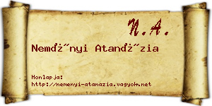 Neményi Atanázia névjegykártya